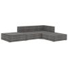 Garden Lounge Set Grey Poly Rattan Medium Modular