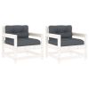 Garden Chair White Solid pine wood Medium Modular Garden Chair