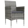 Garden Dining Set Grey and Black
