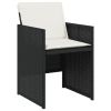Patio Chair Black PE rattan, Powder-coated steel Foldable
