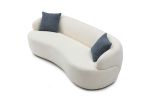 Mid Century Modern Curved Sofa, 3 Seat Cloud couch Boucle sofa Fabric Couch for Living Room, Bedroom, Office Beige