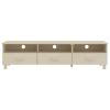 TV Cabinet Honey Brown Solid Pinewood Medium TV Cabinet