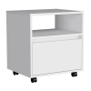 Austin Nightstand; Casters; Single Drawer-White