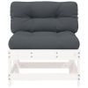 Middle Sofa White Solid pine wood, Oxford fabric, PP cotton Medium
