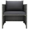 Garden Sofa Grey PE rattan, steel 23.6 in x 23.6 in Modular