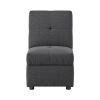 Gray Color Stylish 1pc Storage Ottoman Convertible Chair Foam Cushioned Fabric Upholstered Solid Wood Plywood Frame Living Room Furniture