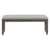 Wood Frame Dining Bench 1pc Antique Gray Finish Frame With Neutral Tone Gray Fabric Seat