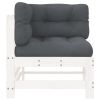 Corner Sofa White Solid Pine Wood Medium Modular Corner Sofa