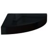 Corner Shelf Set of 2 High gloss black Honeycomb MDF