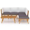 Garden Lounge Set Dark grey and white