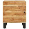 Bedside Cabinet Set of 2 Natural wood with black frame