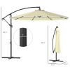 10' Cantilever Tilt Offset Patio Umbrella w/ UV & Water Safe Material & Cross Base (Weight Not Included), Beige
