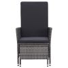 Armchair Grey PE rattan Medium Adjustable Armrests Armchair