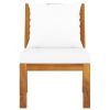 Middle Sofa Cream, Acacia Solid Acacia wood, Polyester Medium