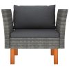 Garden Sofa Grey PE rattan Removable Covers Garden Sofa