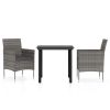 Garden Dining Set Grey and Black