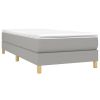 Bed Frame Light Gray Polyester, Plywood, Engineered Wood Twin XL