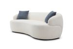 Mid Century Modern Curved Sofa, 3 Seat Cloud couch Boucle sofa Fabric Couch for Living Room, Bedroom, Office Beige