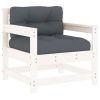 Garden Chair White Solid pine wood Medium Modular Garden Chair