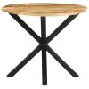 Side Table Natural wood, Black Solid mango wood, Powder-coated iron