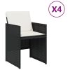 Patio Chair Black PE rattan, Powder-coated steel Foldable