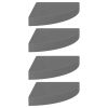 Corner Shelf Set of 4 High gloss grey Honeycomb MDF, metal