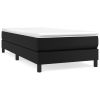 Bed Frame Black Faux leather, plywood Twin XL Sturdy Bed Frame