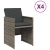 Patio Chair Gray PE rattan One Size Removable Covers