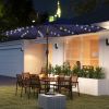 Garden Parasol, Double-Sided Sun Umbrella with LED Solar Lights, Patio Parasol for Outdoor, Navy Blue