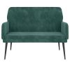 Bench Dark Green Velvet (100% polyester), metal, plywood Medium