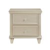 Silver Finish 1pc Nightstand of Textural Drawer Fronts Polished Knobs Modern Traditional Bedroom Furniture