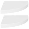 Corner Shelf Set of 2 White Honeycomb MDF, metal