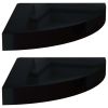 Corner Shelf Set of 2 High gloss black Honeycomb MDF