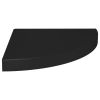 Corner Shelf Set of 2 Black Honeycomb MDF, metal 14 in - Medium