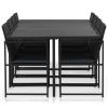 Rattan Dining Set Black Polyethylene rattan Large Durable
