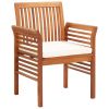 Dining Chair Set of 2 Brown Solid acacia wood Medium