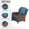 Patio Furniture Set Rattan Outdoor Sectional Conversation Sets 3-Seat Outdoor Couch,2 Single Chair and 2 Ottoman for Lawn, Balcony, Garden