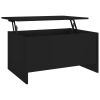 Coffee Table Black Engineered wood Coffee Table Rectangular
