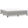 Box Spring Bed Frame Light Gray King Fabric (US Only)