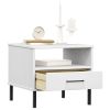Bedside Table White Solid Pine Wood