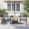 Garden Chair Set of 2 Black and brown