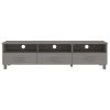 TV Cabinet Light Grey Solid Pinewood, MDF Medium TV Cabinet