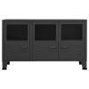 Sideboard Black Metal, glass Medium Sideboard Rectangular