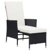 Garden Furniture Set Black and cream white Poly rattan Large