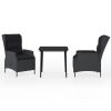 Garden Dining Set Dark Grey Powder-Coated Steel Compact