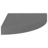 Corner Shelf High gloss grey Honeycomb MDF, metal Small