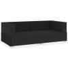 Patio Sofa Black Powder-coated steel Medium Adjustable Feet