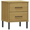 Bedside Cabinet Brown Solid pine wood Standard Bedside Cabinet