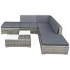 Garden Furniture Set Grey PE Rattan Medium Modular