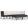 Garden Furniture Set Black PE rattan 27.2 in Seats Many